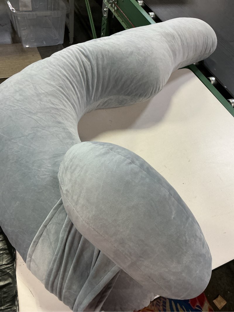 Condition photo showing Good Condition for Momcozy Pregnancy Pillow, Original F Shaped Maternity Pillow for Pregnant Women with Adjustable Wedge Pillow, Full Body Support Pregnancy Pillows for Side Sleeping with Velvet Cover, Grey