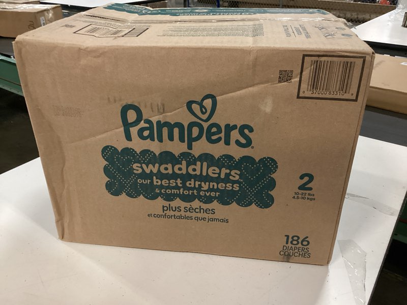 Condition photo showing New/Like New for Pampers Baby Diapers - Swaddlers - Size 2, 186 Count, Ultra Absorbent Disposable Infant Diaper