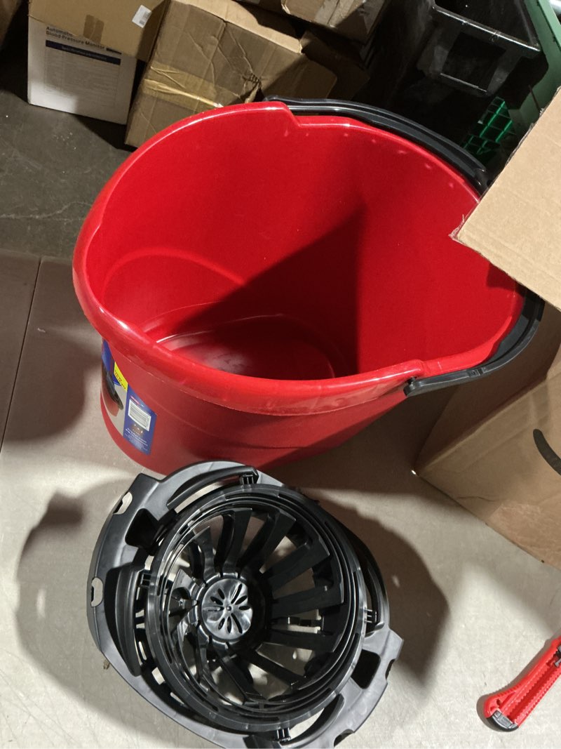 Condition photo showing As Is for o-cedar quickwring 2.5 gal bucket, red, 1 each