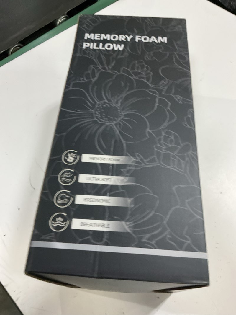 Condition photo showing New/Like New for aligncore cervical neck pillow - ergonomic firm memory foam bed pillows for sleeping, neck pillows for pain relief, back and side sleeper pillow (white with gray surface)
