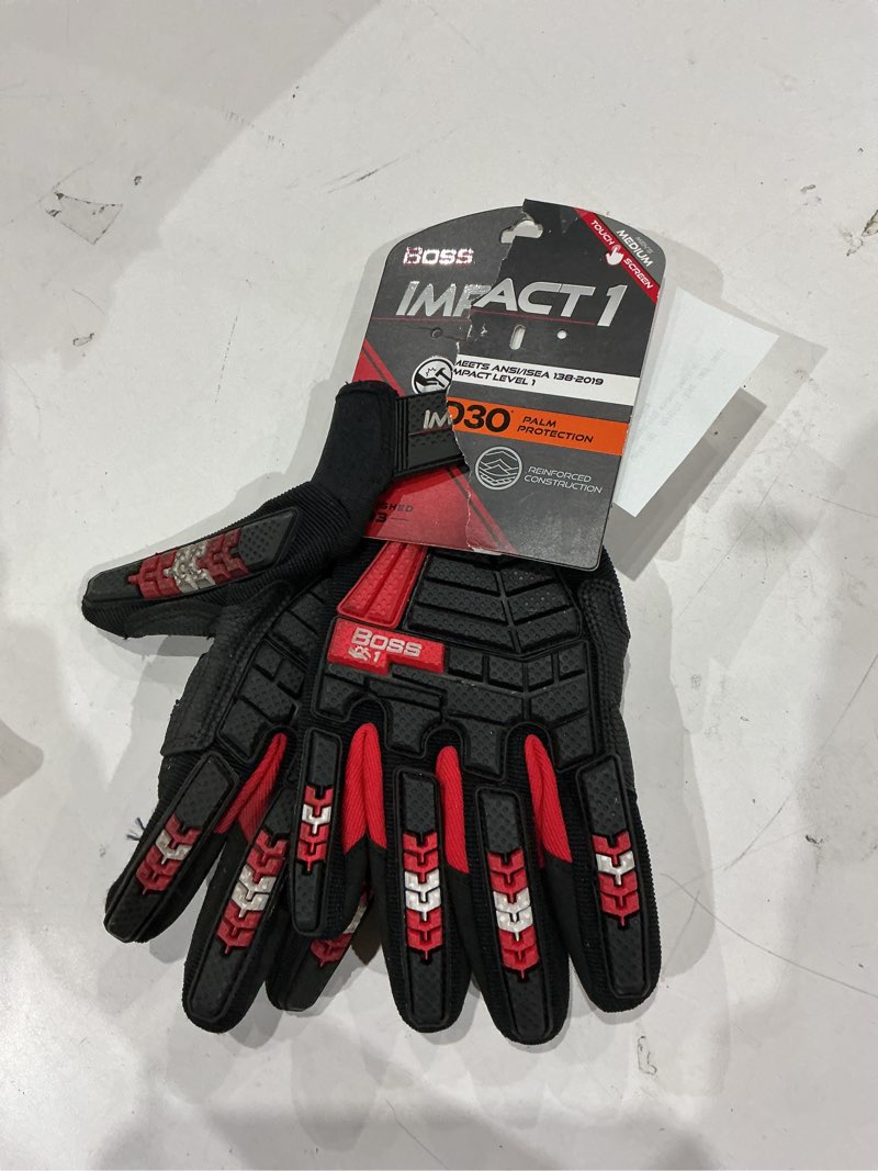 Condition photo showing As Is for boss large black synthetic leather demolition gloves 1 -pairs