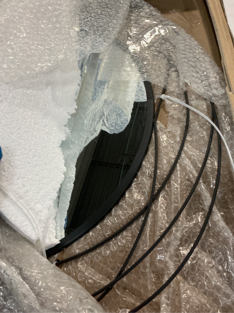 Condition photo showing Good Condition for ironsmithn Round Wall Mirror, Black Metal Frame Mirror with Orbital Design, Rounded Hanging Mirrors Decorative, Circle Mirrors for Bathroom Vanity Living Room Bedroom, 26.8" x26.8" Black 26.8" x 26.8"