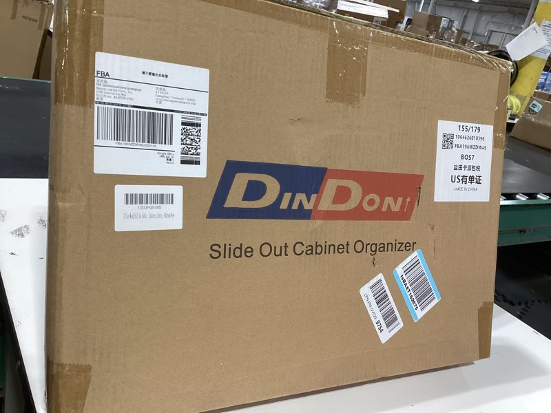 Condition photo showing As Is for dindon 2 tier pull out cabinet organizer (14\" w x 21\" d) double tier slide out wood drawer under cab