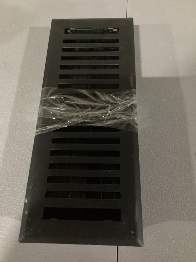 Condition photo showing Good Condition for precision flow 4"x12" steel floor register - contemporary design textured black finish - premium home vent covers, durable & decorative - fits 4"x12" duct openings, easy installation