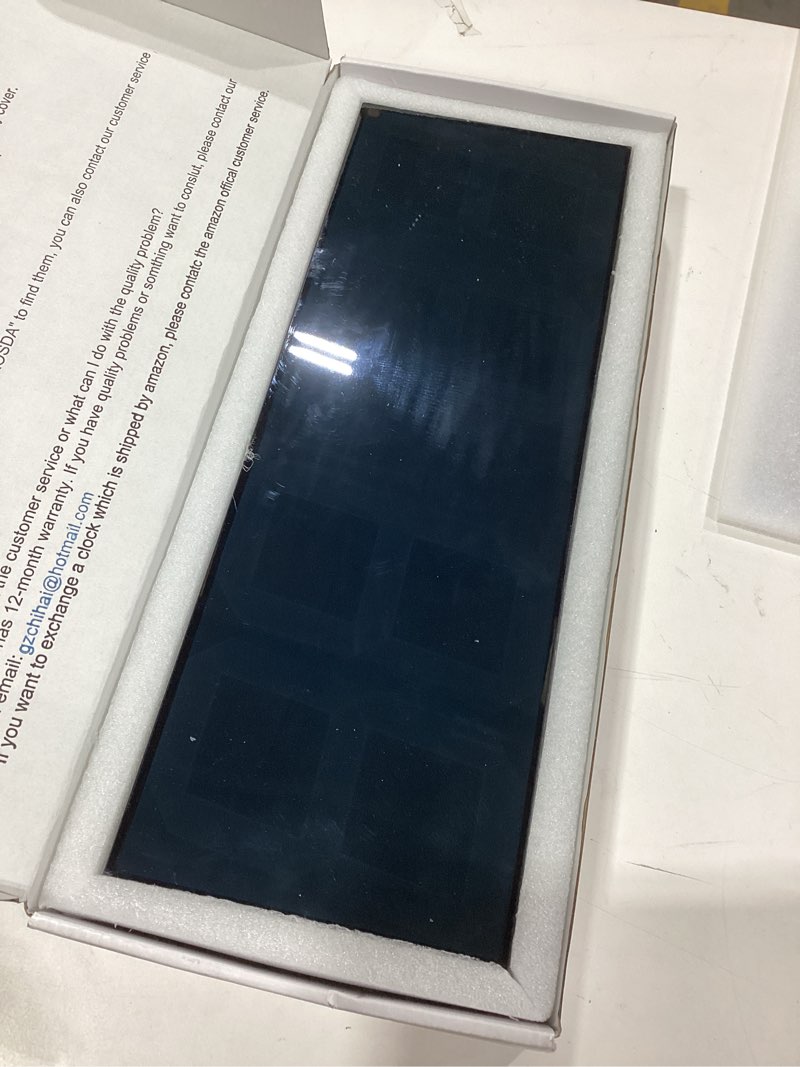 Condition photo showing As Is for LED Large Digital Wall Clock, Oversize Digital Clock with 6” Numbers, Remote Control Count up/Countdown Timer Clock, Auto Dimmer, Big Calendar and Thermometer?Yellow