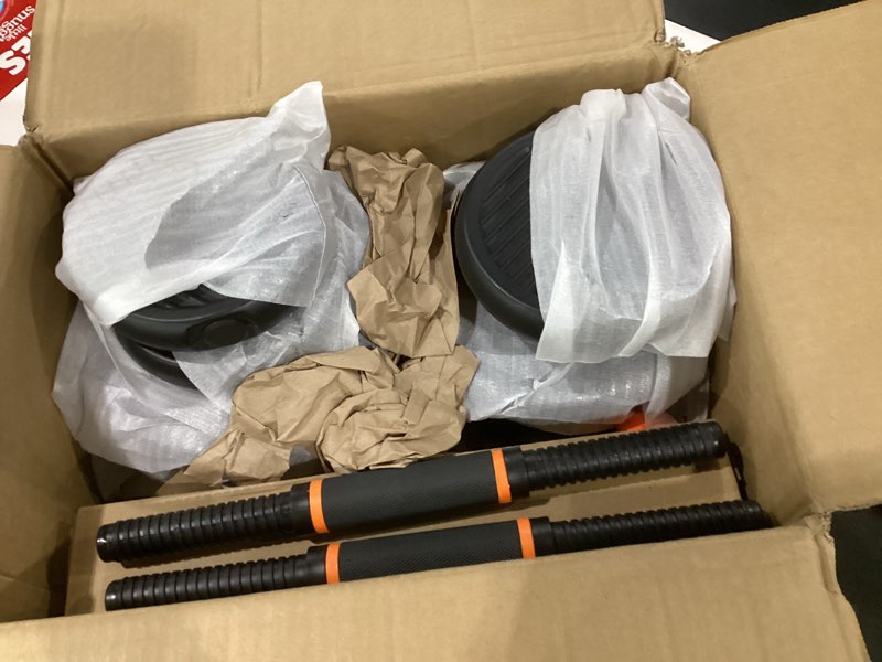Condition photo showing Good Condition for feierdun adjustable dumbbells, 20/30/40/45/70/90lbs free weight set with connector, 5 in1 dumbbells set used as barbell, kettlebells, push up stand, weight plate, fitness exercises for home gym suitable men/women