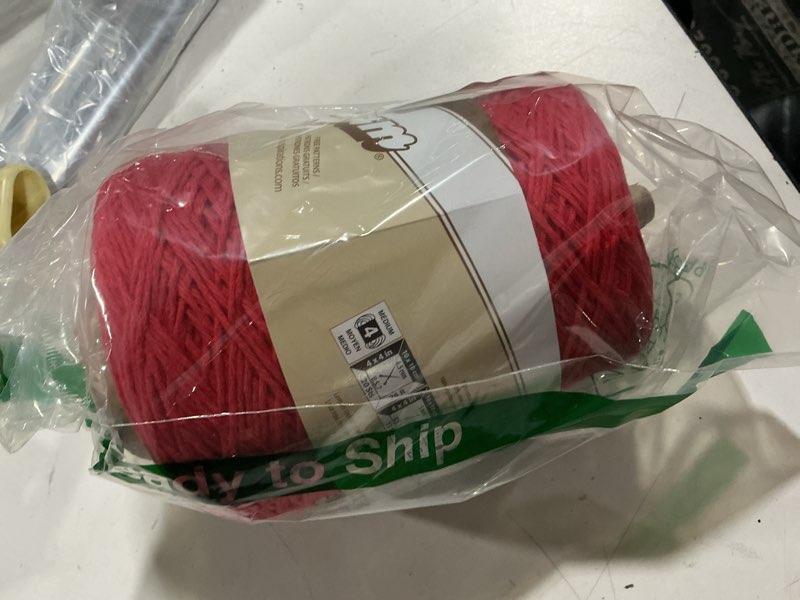 Condition photo showing Good Condition for lily sugar'n cream cotton cone yarn, 14 oz, red, 1 cone red 1 cone (14 oz)