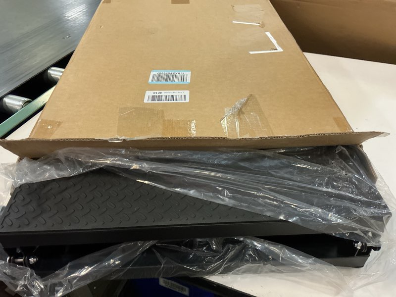 Condition photo showing Good Condition for 71" extra long dog ramp for large dogs, heavy duty metal frame pet ramp for high suvs, trucks and cars, portable folding travel dog ramps with safety latch, supports up to 350lbs