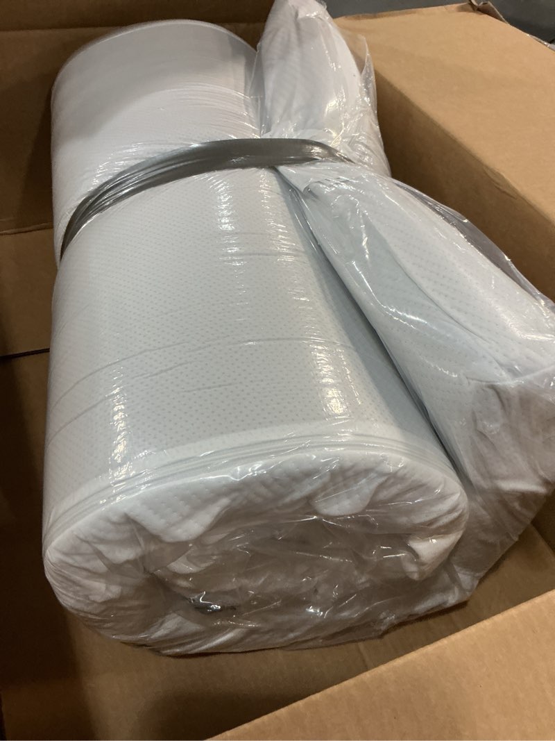Condition photo showing Good Condition for novilla foldable mattress, single size comfort foam trifold mattress with cloud design cover, 4 inch folding mattress for back pain relief, suitable for camping, rv travel, 75"x25"x4" white single
