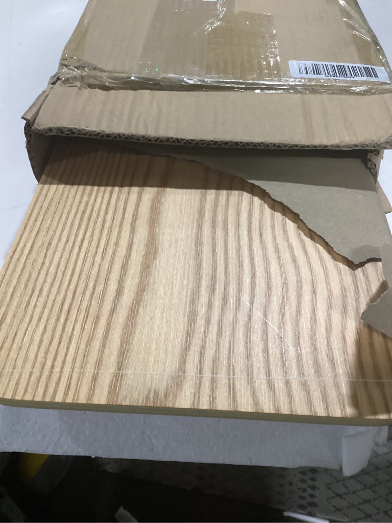 Condition photo showing Good Condition for KIVY Dual Monitor Riser With Integrated Metal Shelf [MADE BY HAND] - Wooden Desk Shelf for 2 Monitors - Wide Long Stand for Desk (44 x10x3in - Oak) Oak Wood