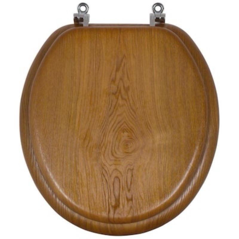 . project source wood oak veneer round toilet seat