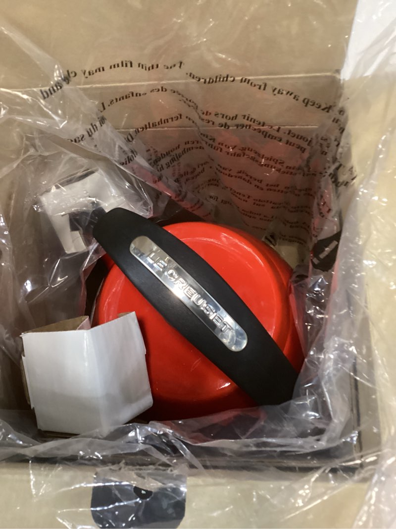 Condition photo showing Good Condition for Le Creuset Enamel on Steel Cloche Kettle, 2.2 qt., Cerise