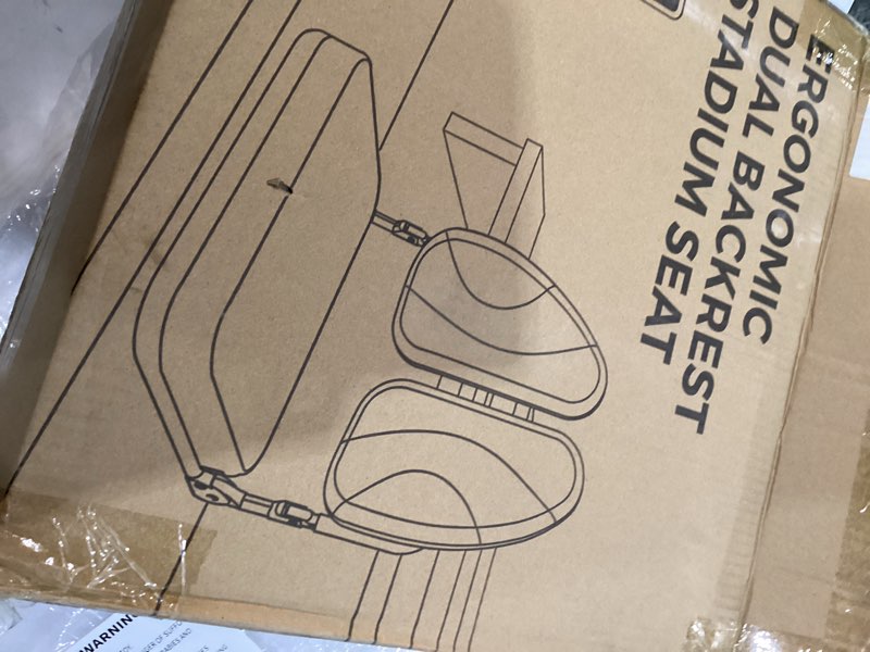 Ergonomic dual backrest stadium seat