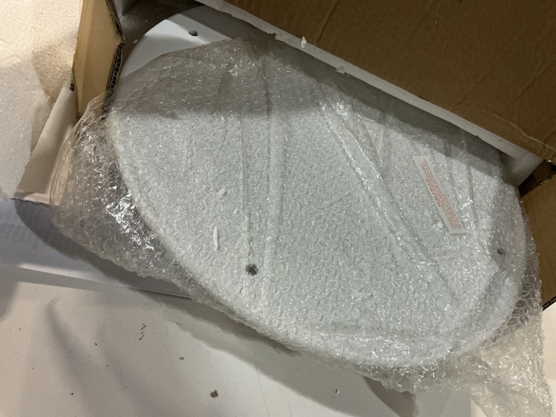 Condition photo showing Good Condition for round side table with storage shelf, 2 tier accent end table with spindle legs, modern nightstand beside table for living room, bedroom, office, white white spindle legs