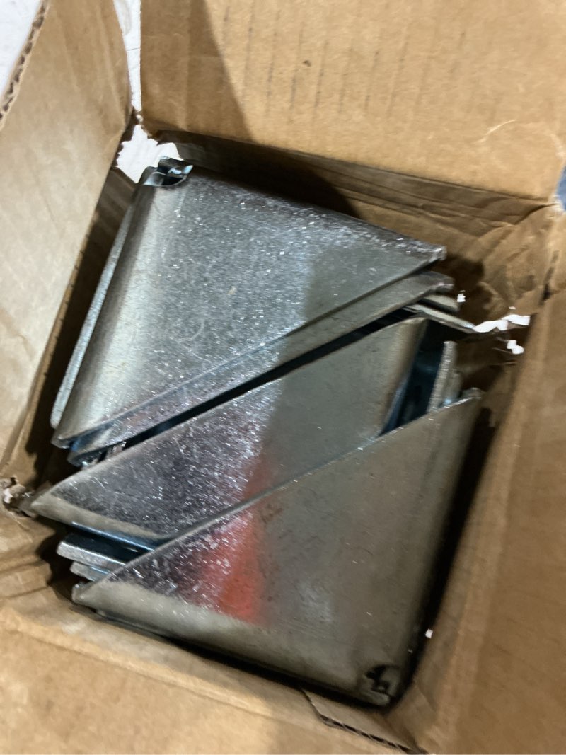 Condition photo showing Good Condition for heavy duty 4-hole l angle bracket for 1-5/8” strut channel, 90 degree steel connector, 3/16” thick, compatible with 1/2”-13 bolts, strut channel hardware (10 pack) 10 packs