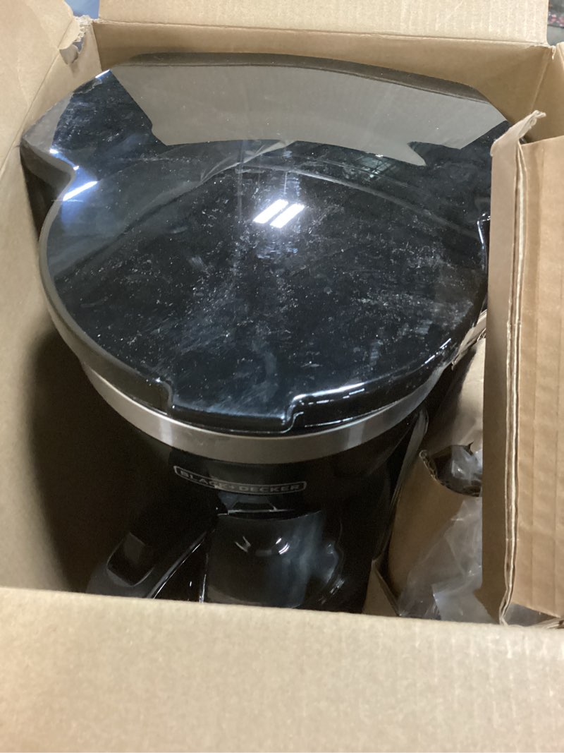 Condition photo showing Good Condition for BLACK+DECKER 12-Cup Digital Coffee Maker, Programmable, Washable Basket Filter, Sneak-A-Cup, Auto Brew, Water Window, Keep Hot Plate, Black Black coffeemaker