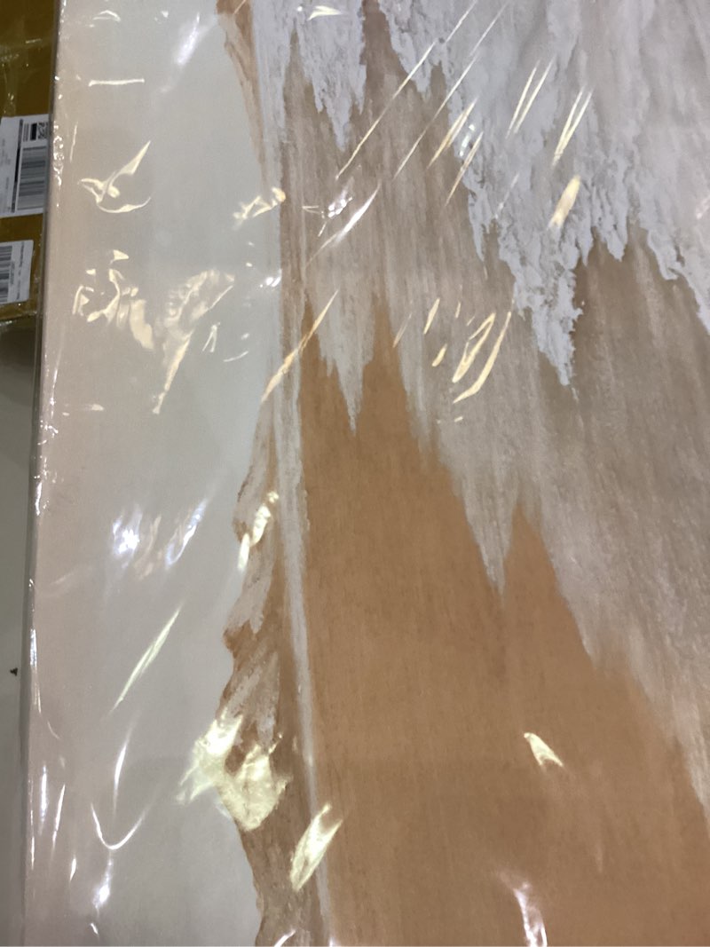 Condition photo showing Good Condition for Belmrxne Large Coastal Wall Art White Wave Wall Decor Aesthetic Landscape Canvas Painting Hanging Artwork for Living Room Bedroom Dining Room Office Home Decor 30x60 Inch 30"x60" Brown and White