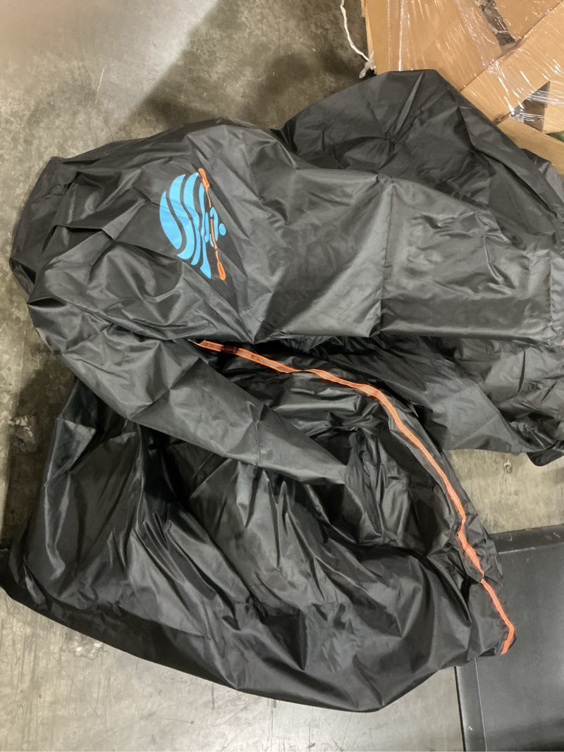 Condition photo showing As Is for kayak cover 600d waterproof uv protection and dust resistant heavy duty full canoe cover for indoor/outdoor kayak/canoe/paddle board with storage bag kayak covers for outdoor storage