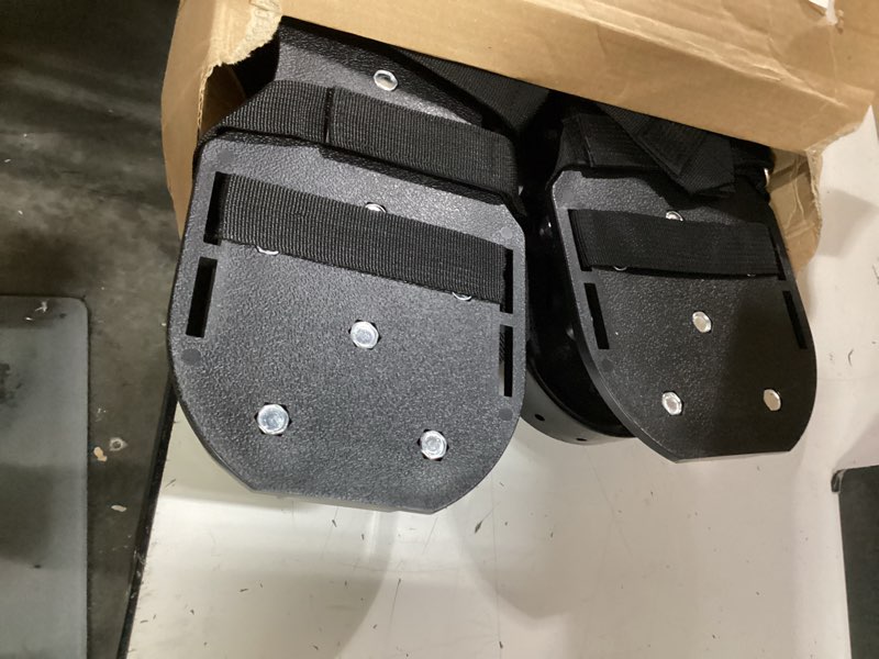 Condition photo showing Good Condition for epoxy floor spiked shoes fully assembled gunite spiked shoes with 3/4" short spikes for garage floor epoxy, overlays, cover installation, large 2 pair