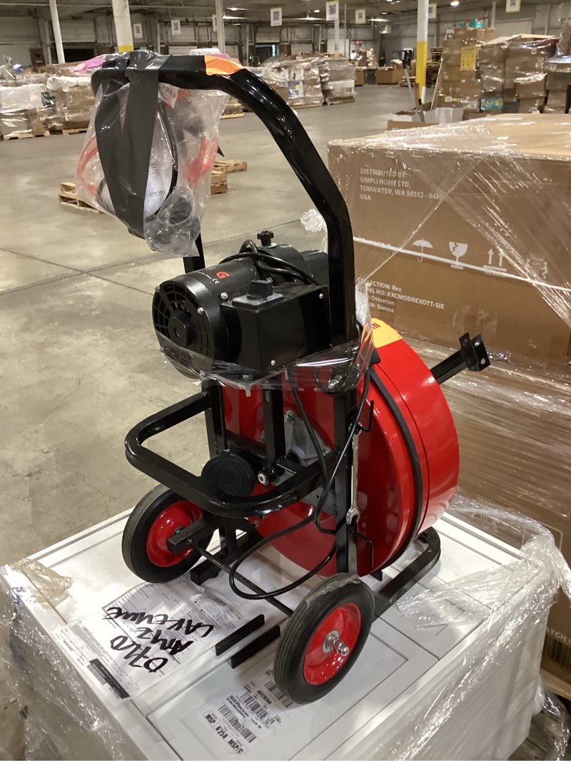 Condition photo showing Good Condition for garveetech 100ft 3/4 inch cable drain auger, 750w auto feed portable drain cleaning machine, electric sewer snake with 4 cutter air-activated foot switch for 4" to 8" pipes