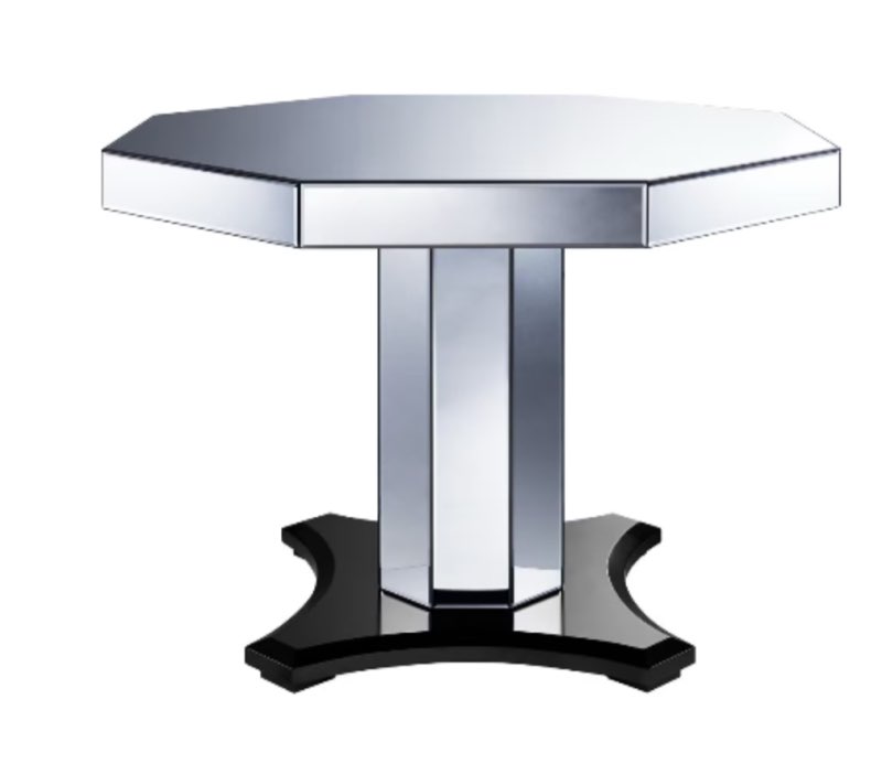 (INCOMPLETE) (ONLY BASE) Pulaski Smoked Mirrored Octagon Pedestal Table Base