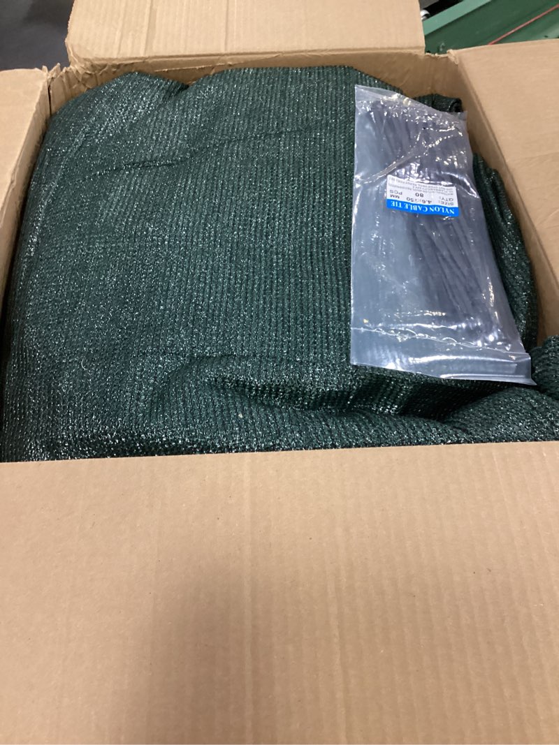Condition photo showing Good Condition for upgrade privacy screen fence 6' x 50' commercial shade cover with brass grommets heavy duty perfect for outdoor back yard-dark green, customizable
