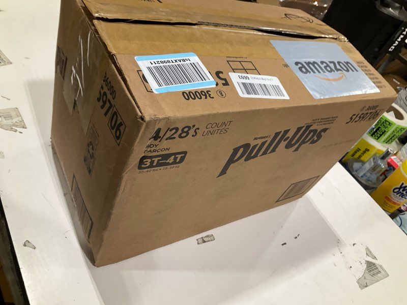 Condition photo showing Good Condition for Pull-Ups Boys' Potty Training Pants, Size 3T-4T Training Underwear (32-40 lbs), 112 Count (4 Packs of 28), Packaging May Vary 3T-4T 112