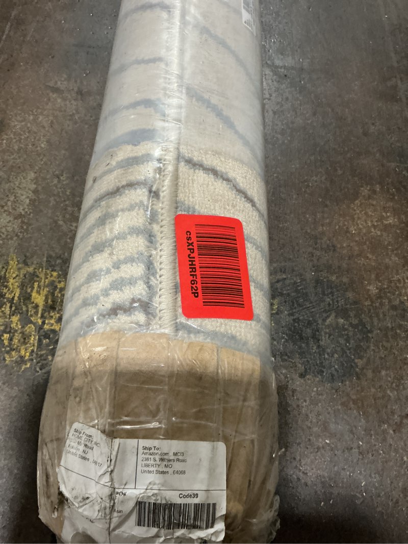 Condition photo showing Good Condition for superior indoor area rug, jute backing, plush carpet cover, for hallways, entry, office, plush floor cover, modern wood grain, abstract lines, veer collection, 4' x 6', beige beige 4' x 6' (rectangular)