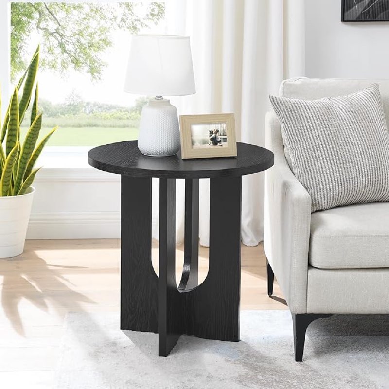  Modern Minimalist Solid Wood Coffee Table | Nordic Style, Simple Design for Home & Office (Black, 23.6 * 23.6 * 23.8??)