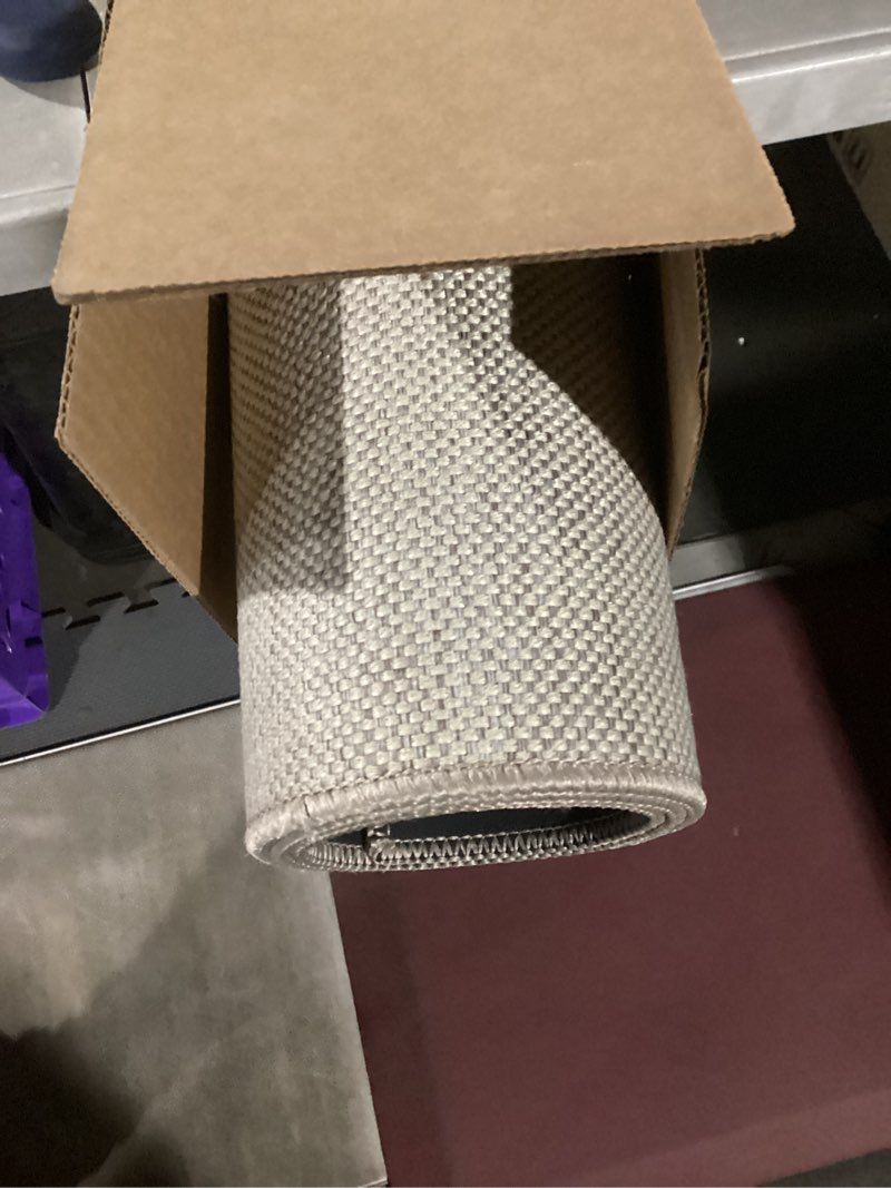 Condition photo showing Good Condition for Color&Geometry Ultra-Thin Indoor Door Mat, 24"x36" Low-Profile Non-Slip Entryway Rug with Modern Geometric Texture, Washable Doormat for Indoor Entrance, Front Door, Khaki (Rolled-up NO Creases) Khaki 2' x 3' (Rectangular)