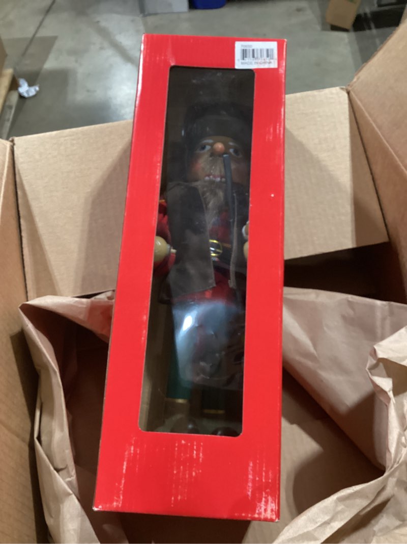 Condition photo showing New/Like New for santa's workshop holiday home decor 14" duck hunter nutcracker