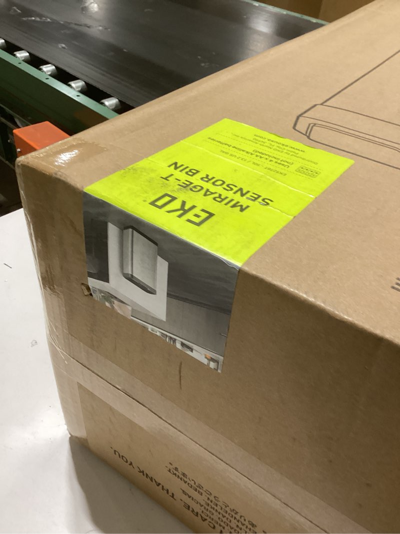 EKO Mirage-T 50 Liter / 13.2 Gallon Touchless Rectangular Motion Sensor Trash Can, Brushed Stainless