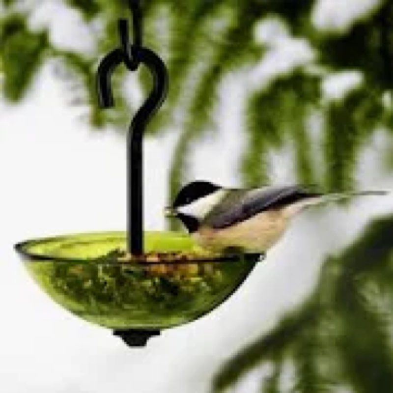 Mosaic Birds Single Hanging Poppy Bird Feeder, 4.7-oz, Lime