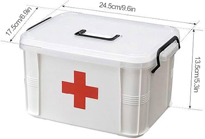 Xbopetda Home First Aid Box and Travel Medicine Storage Box, Plastic Medicine Kit Case Container Emp