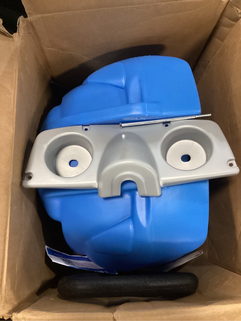 Condition photo showing As Is for step2 whisper ride ii buggy kids push car, ride on toy, stroller substitute, includes seat belt & horn, made of durable plastic, max weight 50 lbs., for toddlers 1.5-4 years old, blue blue large