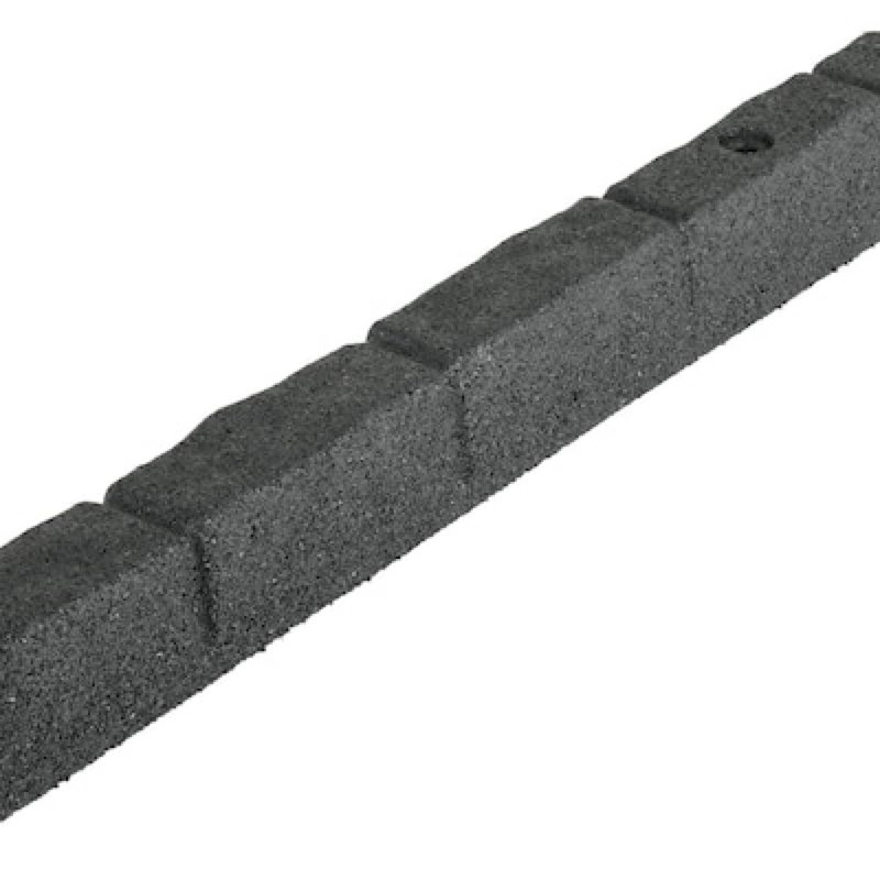 GroundSmart 4-ft x 3-in SmartLoc Cobblestone Gray Rubber Landscape edging section with