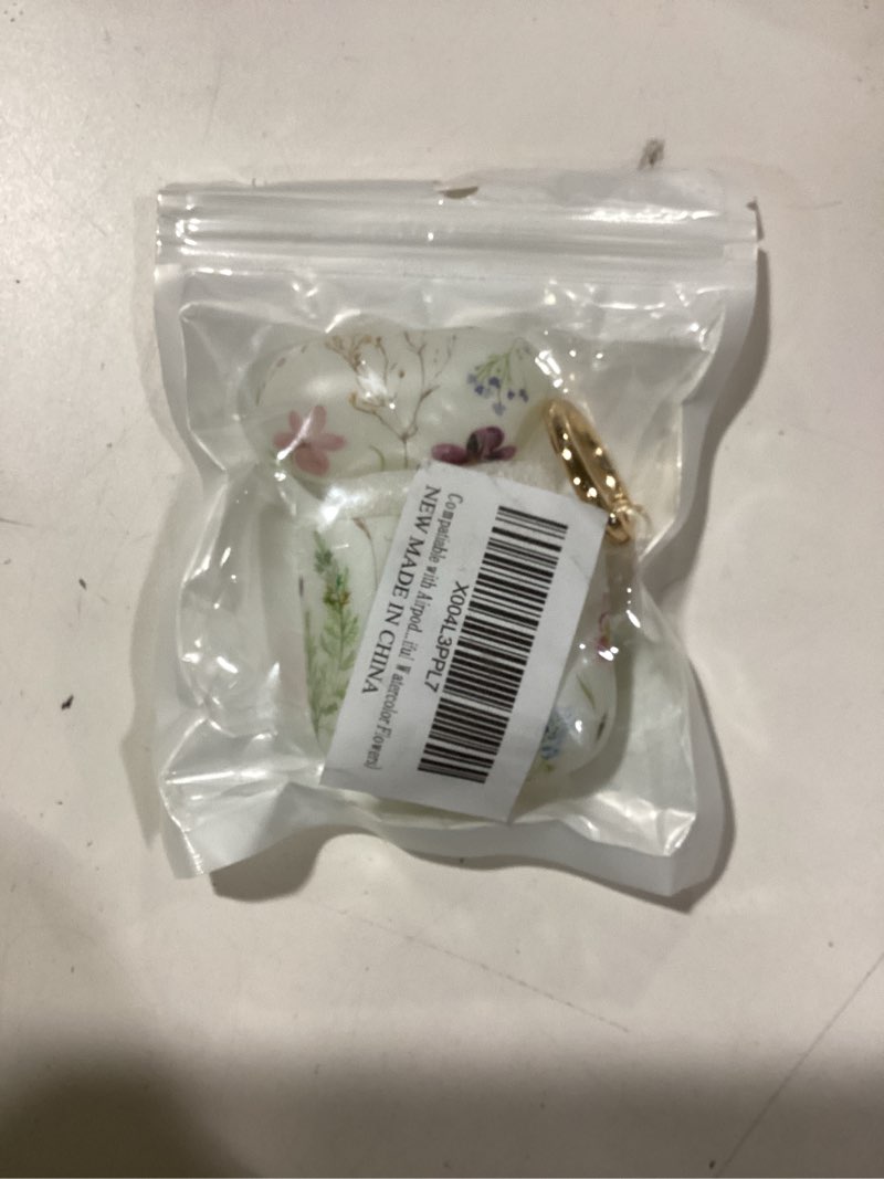 Condition photo showing Good Condition for Compatiable with Airpod 1&2 Case,Hard Protective Shell with Keychain, Stylish Design AirPod Case Cover,Ideal for Women, Wireless Charging Supported(Beautiful Watercolor Flowers)