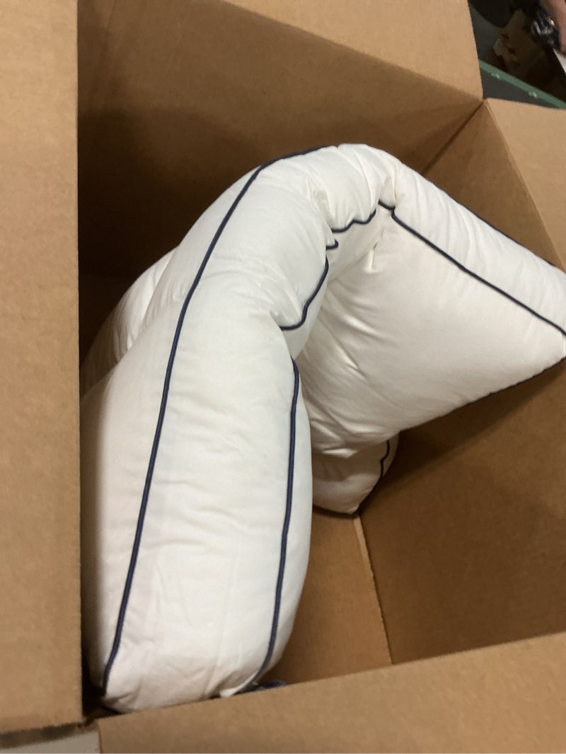 Condition photo showing Good Condition for goose down pillows for sleeping cervical neck pain relief soft cotton cover ergonomic multifunctional partition side back stomach sleepers thin flat bed pillow (1, 16.5x26 inch)