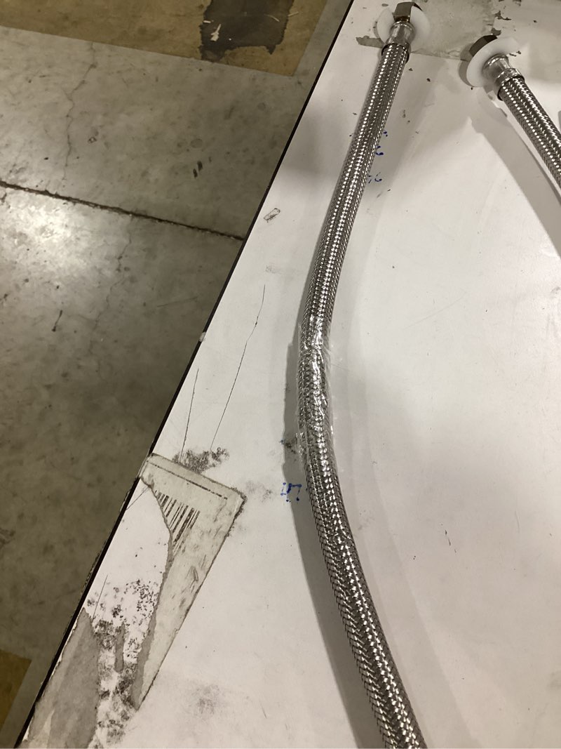 Condition photo showing As Is for  RELIABILT 3/8-in compression x 3/8-in FIP x 16-in Braided stainless steel Flexible Faucet Supply Line