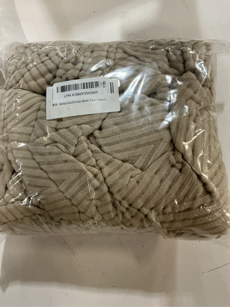 Condition photo showing Good Condition for couch cushion covers for sectional sofa, wear resistant individual stretch seat sofa slipcovers for sofa cushion protector washable elastic seat cover for pets (khaki, 3 seat covers s) khaki 3 seat covers s