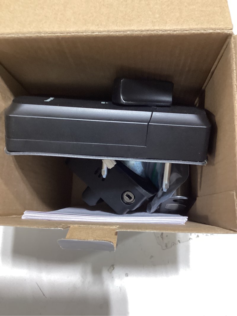 Condition photo showing As Is for honeywell matte black electronic deadbolt fingerprint touchscreen keypad