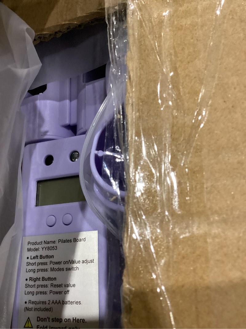 Condition photo showing As Is for Pilates Board,Foldable Pilates Reformer Equipment with Timer, Multi-Purpose Portable Pilates Reformer Machine Home Pilates Kit for Home Workout,Fitness,Exercise,Abs Purple