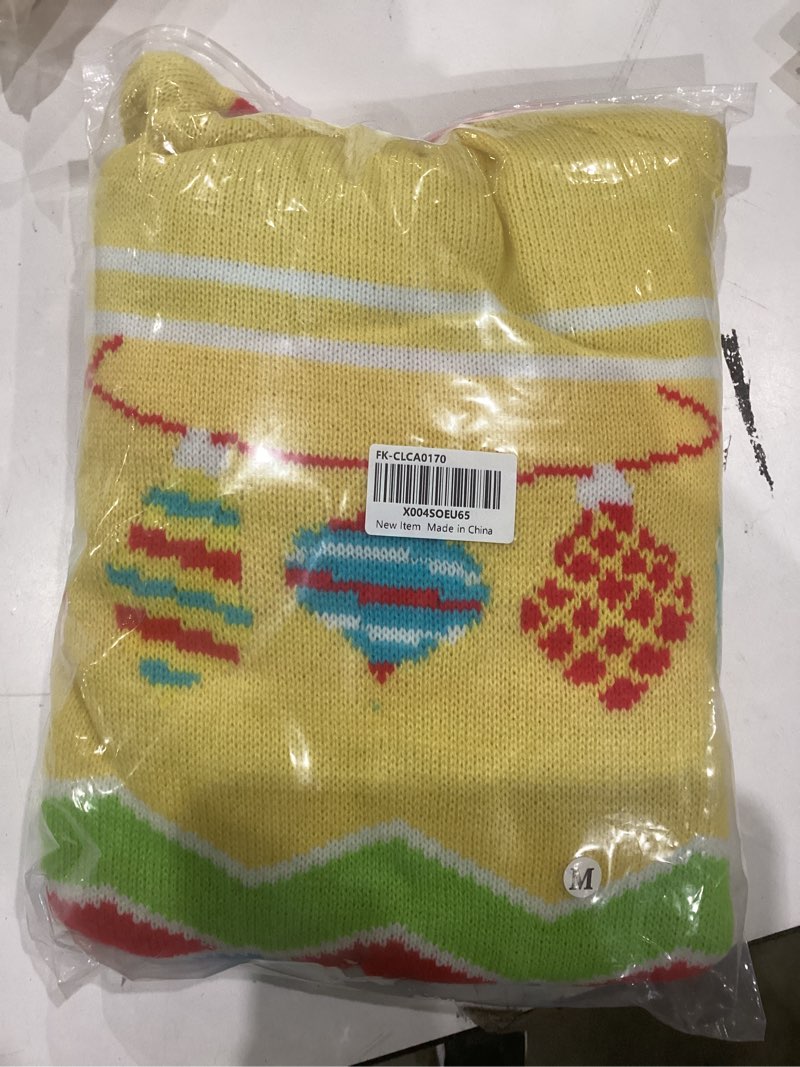 Condition photo showing New/Like New for MGparty Ugly Christmas Sweater for Women 2025 Christmas Cute Light Up Sweaters Holiday Party Novelty Funny Pullover Medium Yellow