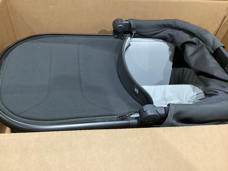 Condition photo showing Good Condition for uppababy bassinet v3 - compatible with vista, cruz, ridge strollers - overnight sleep solution - mattress, sheet and bug shield included - jake (charcoal/carbon frame)