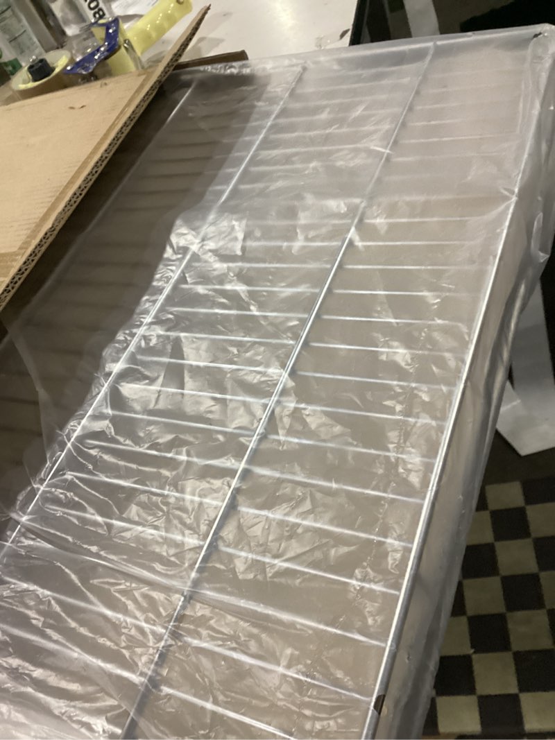 Condition photo showing As Is for pulloutor pull out cabinet organizer,slide out kitchen cabinet storage shelf and drawer organizer need 18" w and 22" d cabinet, chrome finish (17 * 21 in) 17*21 in