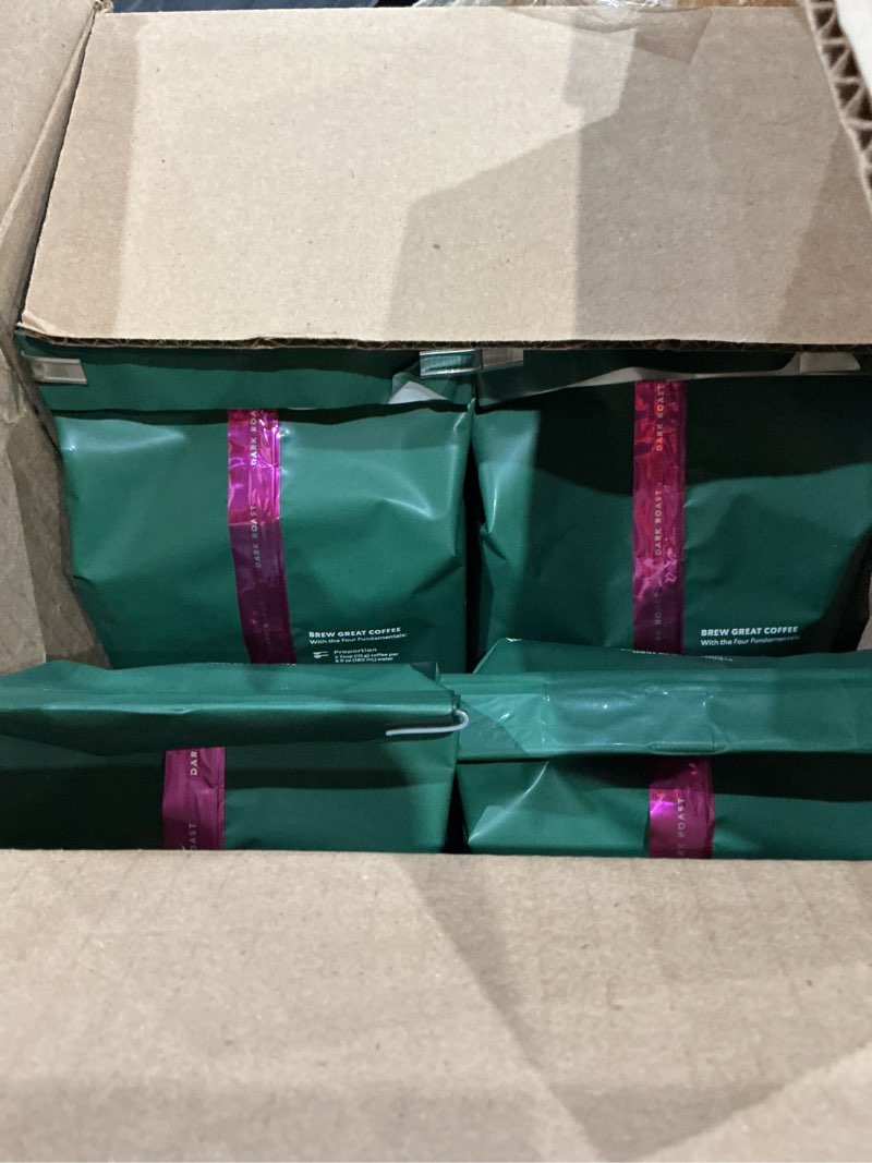 Condition photo showing New/Like New for (6 pack) starbucks espresso roast, ground coffee, dark roast hot or iced coffee, 18 oz