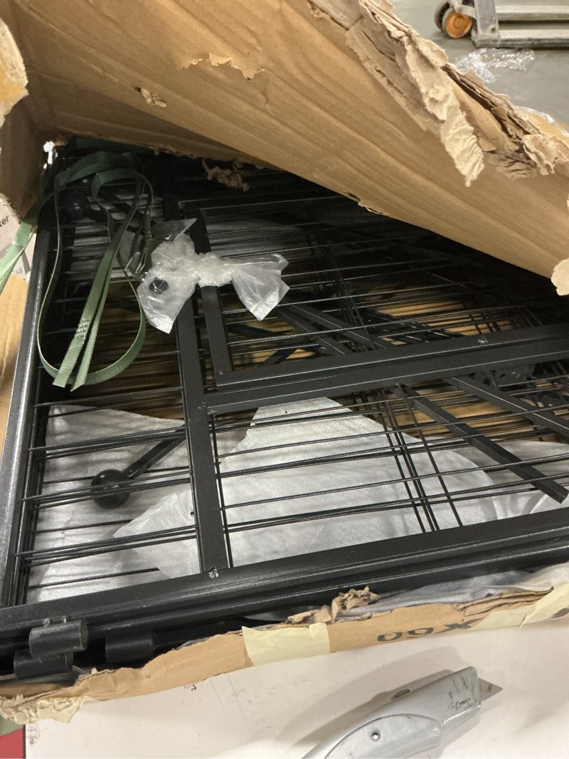 Condition photo showing Good Condition for VEVOR 29.5-46.4" Extra Wide Safety Gate for Stairs, Auto Close Dog Gate for The House, Easy Install Pressure Mounted Pet Gates for Doorways, Easy Walk Thru Wide Safety Gate for Dog, Black