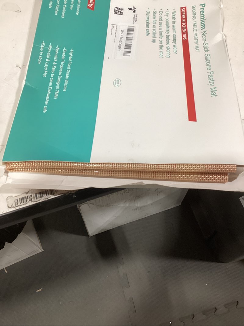 Condition photo showing Good Condition for Similar product Extra Thick Silicone Pastry Mat Large for NonStick Silicone Baking Mat with Measurement?for Kneading, Fondant/Counter Pad, Dough Rolling, Silicon Cookie Sheet, Pie Crust Bake(16×24, Red) 24\"L x 16\"W Red