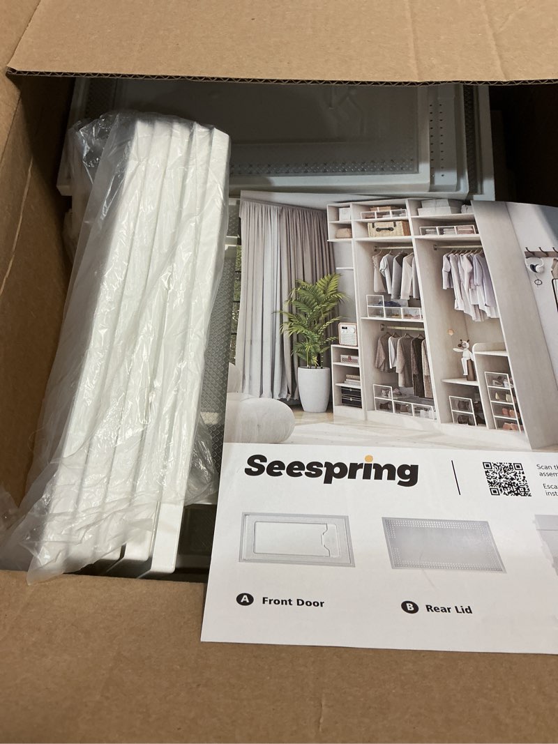 Condition photo showing New/Like New for SEE SPRING 12 Pack Shoe Storage Box, Clear Plastic Stackable Shoe Organizer for Closet, Space Saving Foldable Shoe Rack Sneaker Container Bin Holder