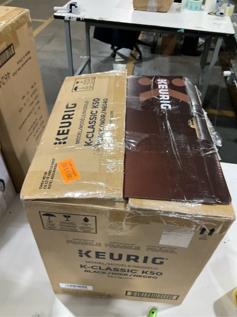 Condition photo showing As Is for Keurig K-Classic Single Serve K-Cup Pod Coffee Maker, with 3 Brew Sizes, 48oz Removable Reservoir, Black